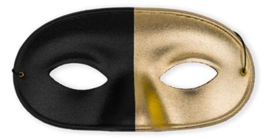Oogmasker Domino Bicolore goud - Willaert, verkleedkledij, carnavalkledij, carnavaloutfit, feestkledij, masker, venetiaanse maskers, oogmasker, loupe, venetiaans bal